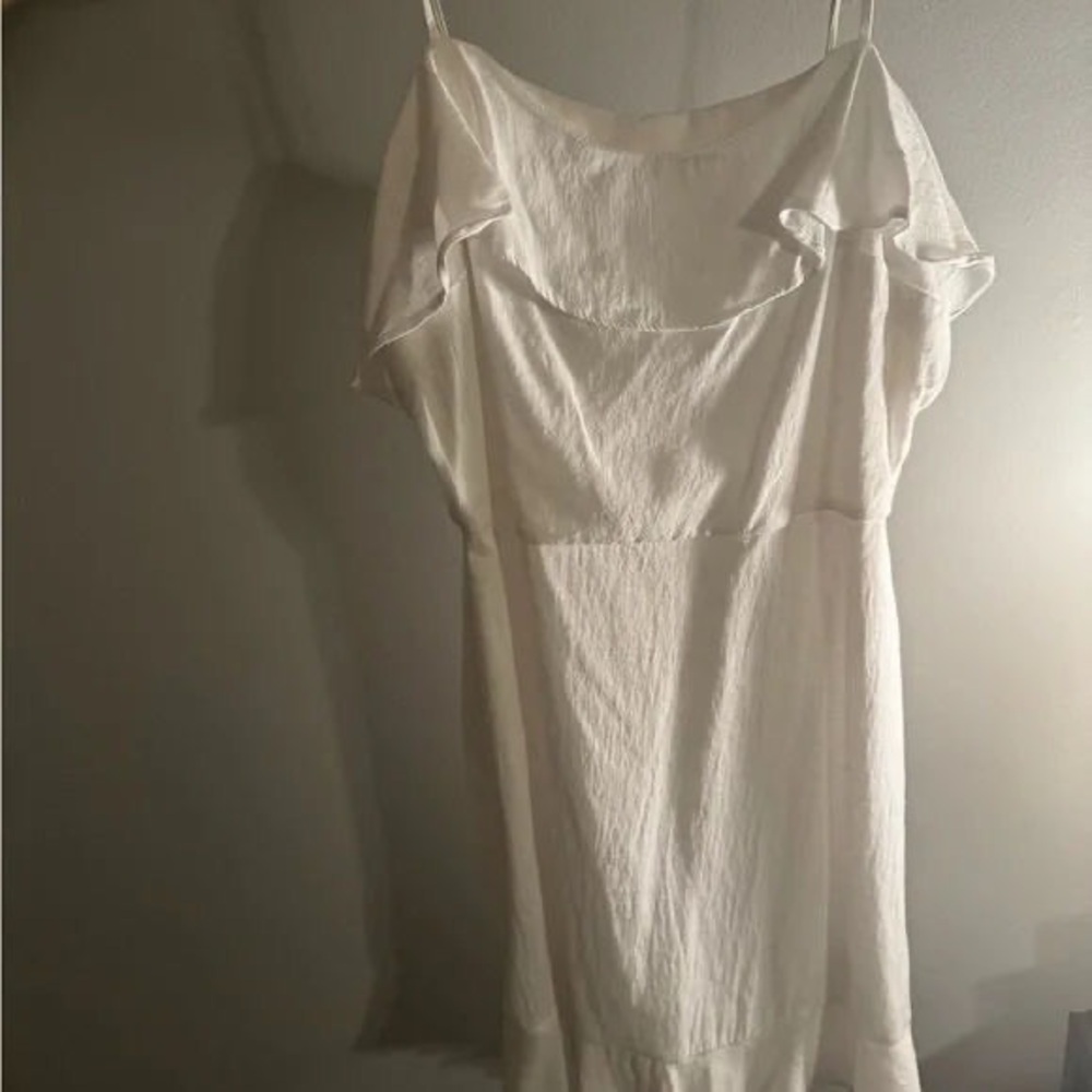 Macy's Cream Ruffled Tiered Sundress